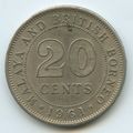 Malaya 20 Cents 1961 Coin