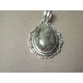 Pendant moss agate oval shaped