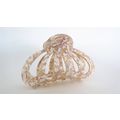 Large beige tan creme white marbled hair claw c...