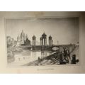 1840 Rusia - Iglesia y puente de Troitskoi - or...