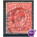 GB stamps 1902-10 KEV11 - 1d SG219 East Grinste...