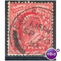 GB stamps 1902-10 KEV11 - 1d SG219 Earls Court 3
