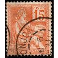 France 1900 Seated 15c Used Stamp
