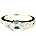 Aquamarine, 925 Sterling Silver Ladies Ring, SR362