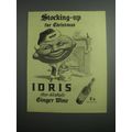 1948 Idris Non-alcoholic Ginger Wine Ad - Stock...