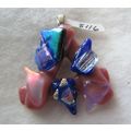 Pink Mix Open Design Dichroic Fused Glass Penda...