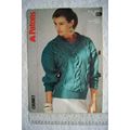 1987 Patons 3304 cable sweater, chunky, 30-40 i...