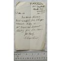 1918 letter C. Rausthorne, Brooks Bar, Manchester