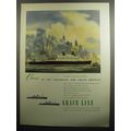 1951 Grace Line Cruise Ad - Santa Rosa Leaving New York Harbor
