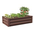 Brown Powder Coated Metal Raised Garden Bed Pla...
