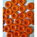 25 Orange Four Hole Round Resin Buttons Size 13...