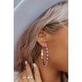 Bonbon Gem Inlay Retro C-shape Earrings