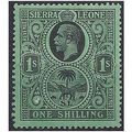 Sierra Leone 1925 SG143 1/- Black/Emerald Mount...