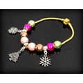 Fully Loaded Gold Plated Bracelet Snowflake Xma...