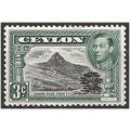 Ceylon 1938 SG387 3c Black & Deep Blue-Green Mo...