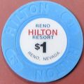 Hilton. $1 Casino Chip. Reno, NV. 05B.