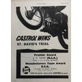 CASTROL WINS ST. DAVID’S TRIAL JV SMITH BSA 196...