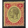 JAMAICA 1912-20 GV MULTI CROWN CA 4d VALUE MINT...