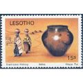 Lesotho QEII 1980 Pottery 15s Water Pot Mounted...