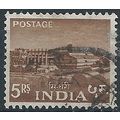 India 1955 SG370 5 Rupees Brown Fine Used . ..