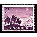 Australia 1959 Christmas 5d Used Stamp.