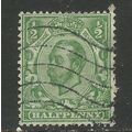 GB 1912 KGV 1/2 Green Downey head Wmk 103. ( K23 )