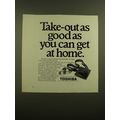 1988 Toshiba Portable CD Player Ad - Take-Out a...