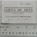 Vintage ticket: Cueva de Arta, Mallorca