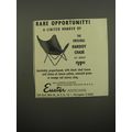 1951 Euster Hardoy Chair Ad - Rare opportunity!