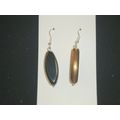 Large oval bronze dipped black crystal glass dr...
