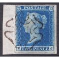 Great Britain QV 1841 2d Blue Imperf Maltese Cr...