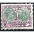 St Kitts-Nevis 1944 SG74c 6d Green & Purple Per...