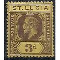 St Lucia 1921 SG82b 3d Purple/Yellow on Pale Ye...