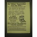 1918 Hammond Multiplex Typewiter Ad