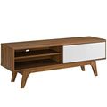 48" Mid Century Modern LED LCD DLP HD Walnut & ...