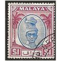Perak 1950 SG71 $1 Blue & Purple Very Fine Used...