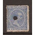 1890s- Spain, King Alfonso XII, Used Hole Punch...