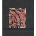 Burma.O5 2a Vermilion.Fine Used.Jul25b