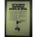1970 Qantas Airlines Ad - Fly'n Drive Australia