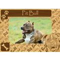 Pit Bull w Paws Engraved Wood Picture Frame Magnet
