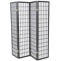 Black 4-Panel Asian Style Shoji Room Divider Sc...