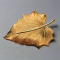 Gold Tone Fall Leaf Brooch