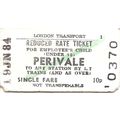 London Transport Edmondson Reduced Rate Ticket ...