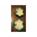 2 REALLY PRETTY SCALLOPED GREEN & WHITE SPECKLE...