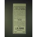 1937 J.W. Fecker Scopes Ad - The Fecker 1-1/2-inch Scope