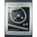 1981 Honora Pearl Jewelry Ad - Feather Your Nest