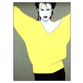 Orig 80s Patrick Nagel Print Poster Woman Disco...
