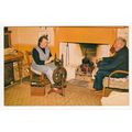 Spinning the Wool in Crofters Cottage Unst Shet...