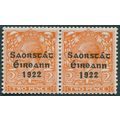 Ireland 1923 2d orange Die II Long '1' in '1922...