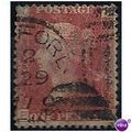 1864 SG43 1d Red Plate 203 Good Used "PI"